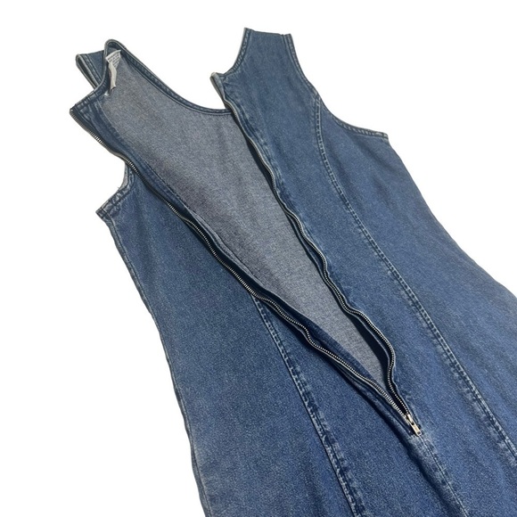 •- Y2K Vintage 90s Denim Sleeveless Dress C20 - Picture 5 of 10